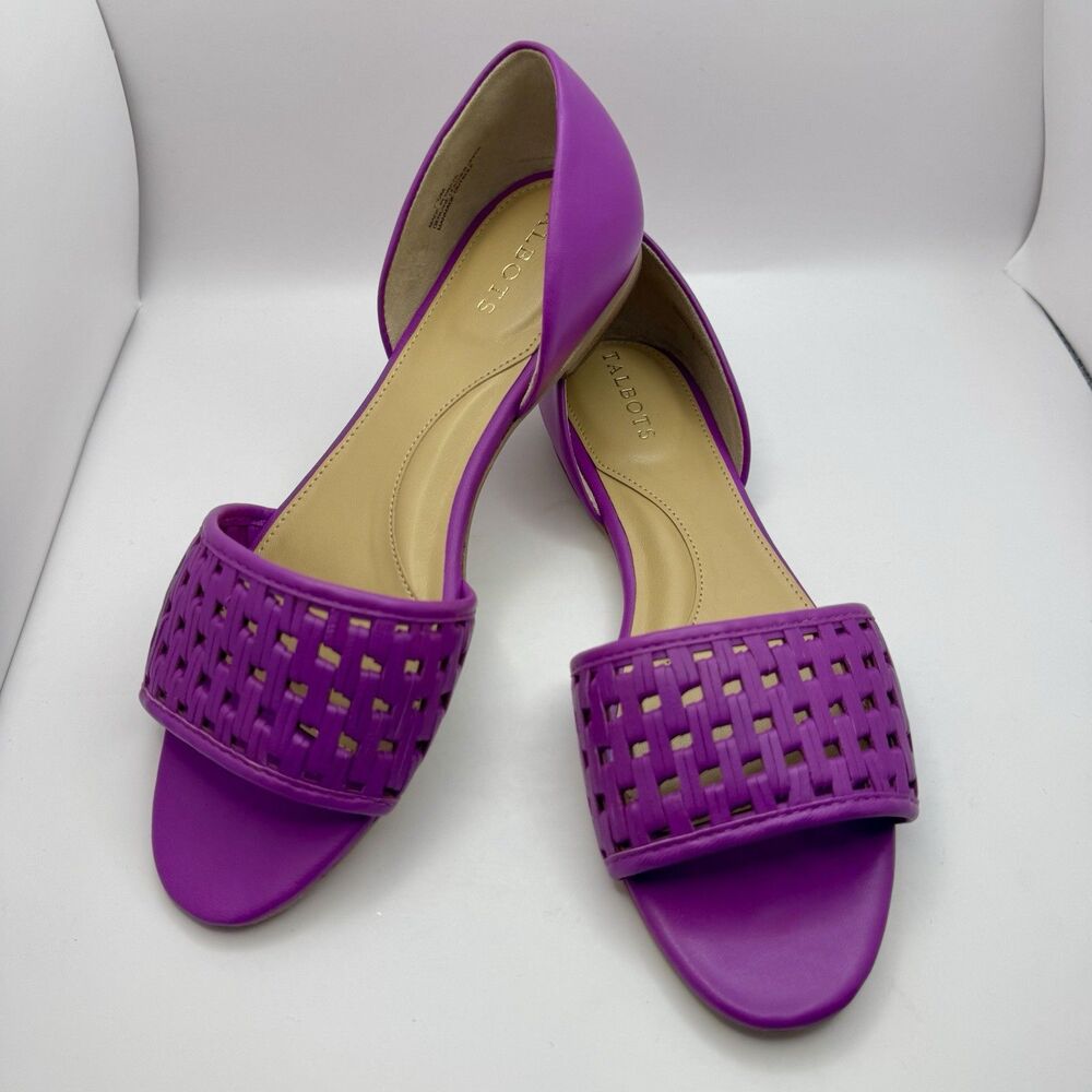 Talbots Purple Leona Woven Nappa Leather Sandals Size 7.5